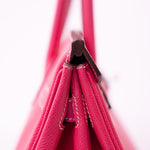 Hermes Handbag Birkin 30 (Candy Model) Rose Tyrien / Rubis Veau Epsom Leather Palladium Plated O Square Stamp - Redeluxe