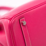 Hermes Handbag Birkin 30 (Candy Model) Rose Tyrien / Rubis Veau Epsom Leather Palladium Plated O Square Stamp - Redeluxe