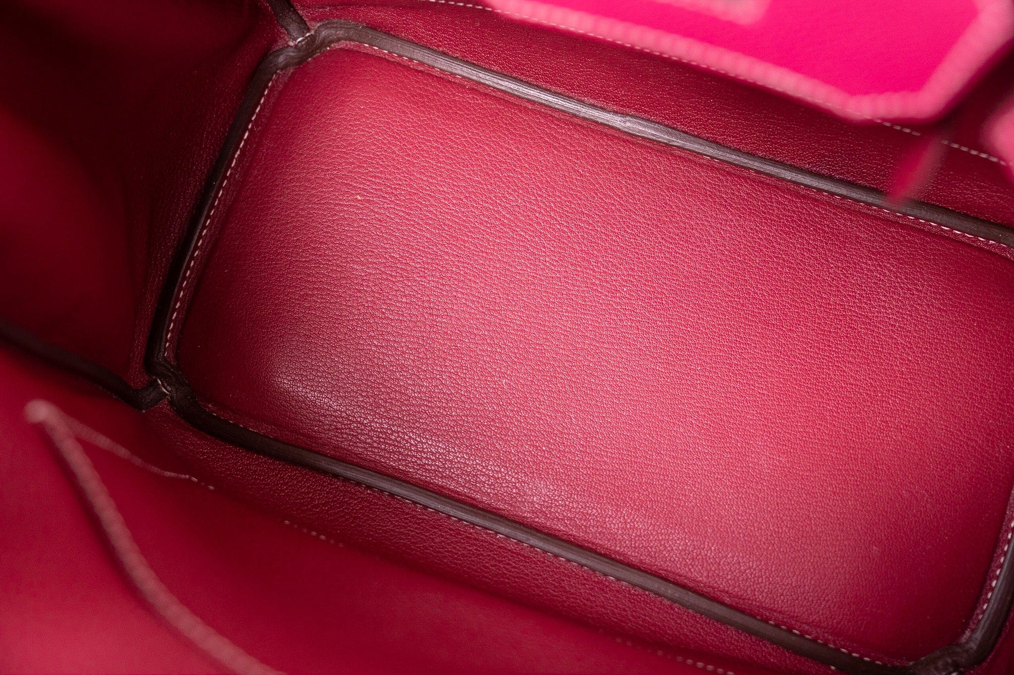 Hermes Handbag Birkin 30 (Candy Model) Rose Tyrien / Rubis Veau Epsom Leather Palladium Plated O Square Stamp - Redeluxe