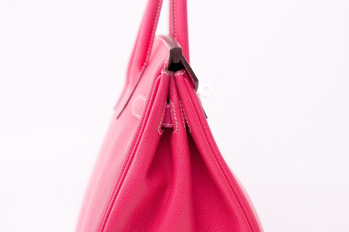 Hermes Handbag Birkin 30 (Candy Model) Rose Tyrien / Rubis Veau Epsom Leather Palladium Plated O Square Stamp - Redeluxe