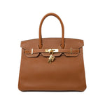 Hermes Handbag Birkin 30 Gold Veau Epsom Leather Gold Plated Stamp A - Redeluxe