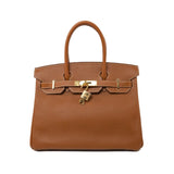 Hermes Handbag Birkin 30 Gold Veau Epsom Leather Gold Plated Stamp A - Redeluxe