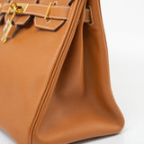 Hermes Handbag Birkin 30 Gold Veau Epsom Leather Gold Plated Stamp A - Redeluxe