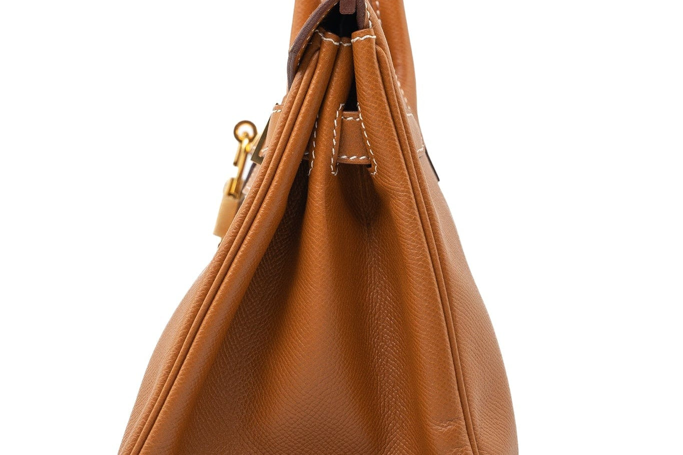Hermes Handbag Birkin 30 Gold Veau Epsom Leather Gold Plated Stamp A - Redeluxe