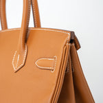 Hermes Handbag Birkin 30 Gold Veau Epsom Leather Gold Plated Stamp A - Redeluxe