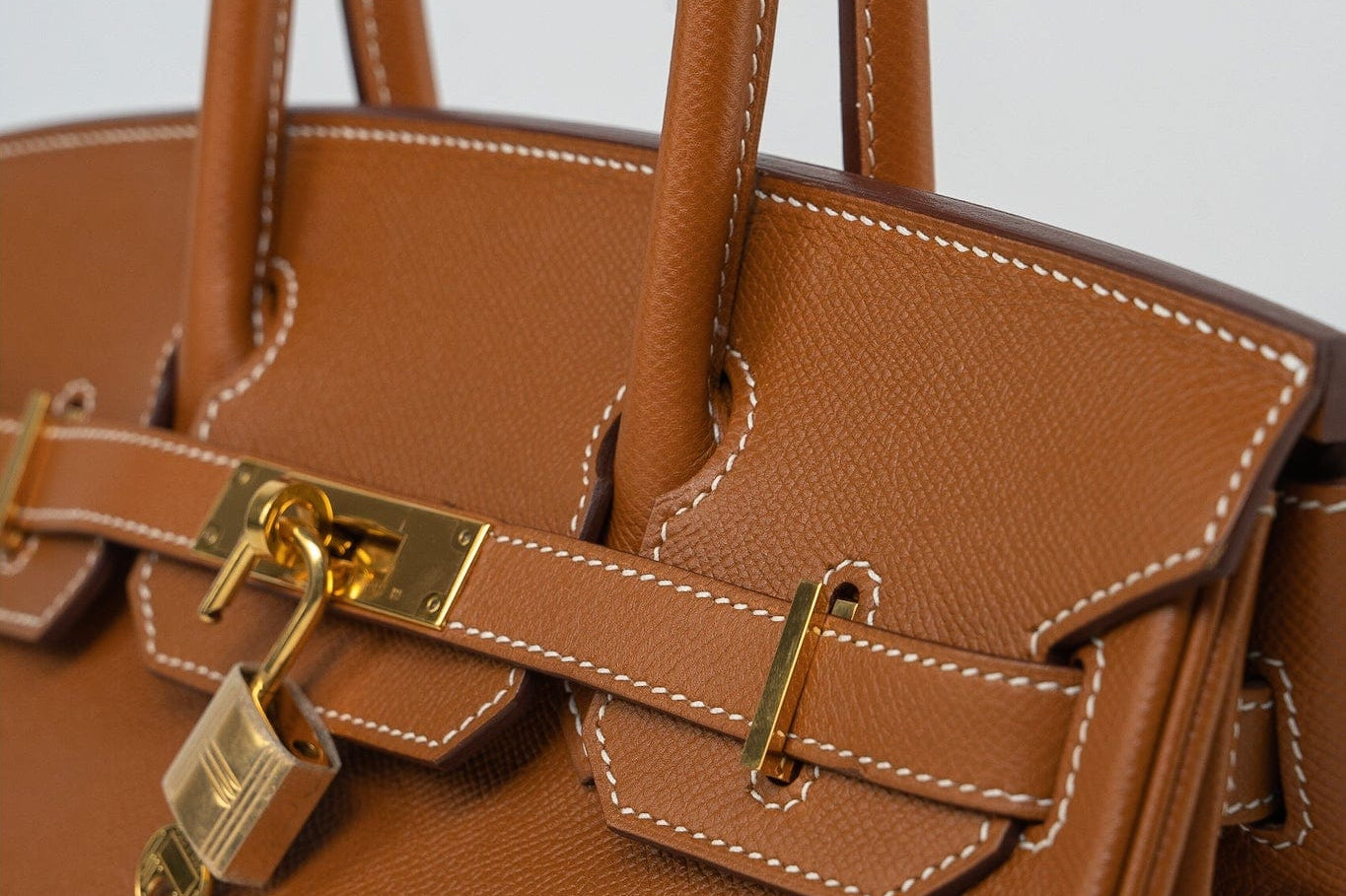 Hermes Handbag Birkin 30 Gold Veau Epsom Leather Gold Plated Stamp A - Redeluxe