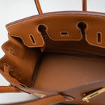 Hermes Handbag Birkin 30 Gold Veau Epsom Leather Gold Plated Stamp A - Redeluxe