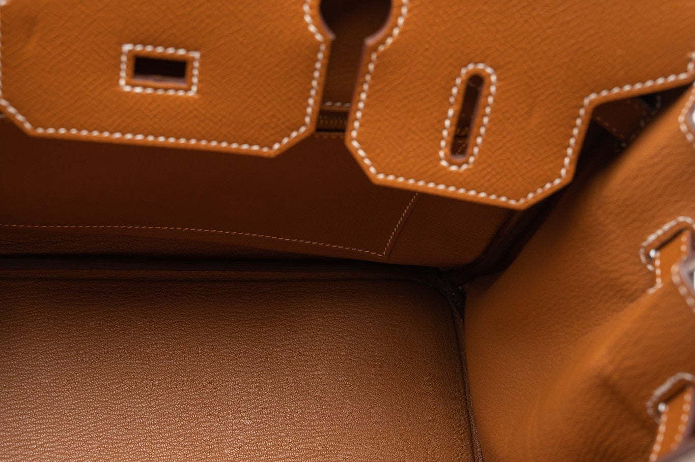 Hermes Handbag Birkin 30 Gold Veau Epsom Leather Gold Plated Stamp A - Redeluxe