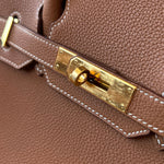 Hermes Handbag Birkin 30 Gold Veau Togo leather Gold plated 2022 U stamp - Redeluxe