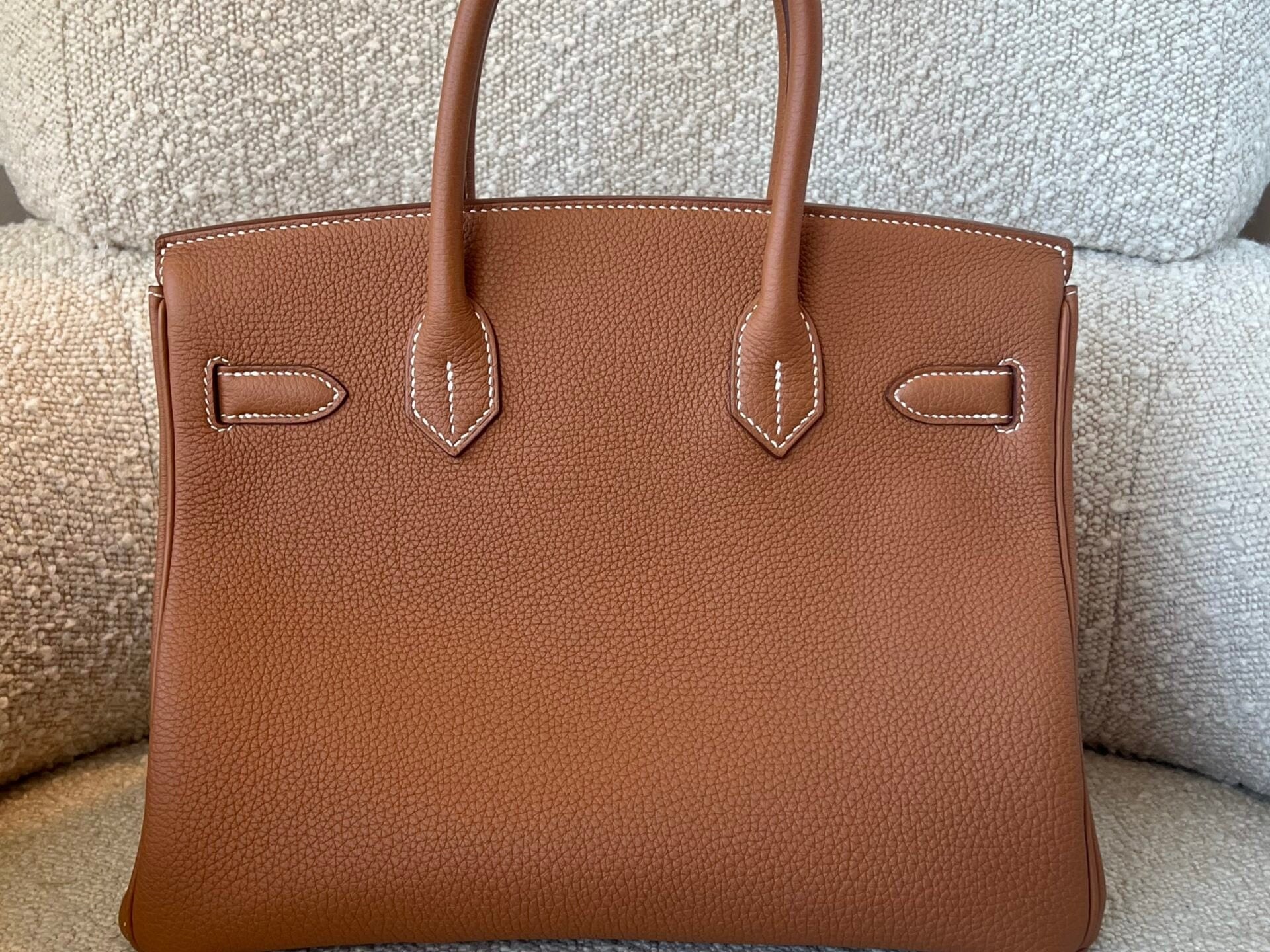 Hermes Handbag Birkin 30 Gold Veau Togo leather Gold plated 2022 U stamp - Redeluxe