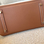 Hermes Handbag Birkin 30 Gold Veau Togo leather Gold plated 2022 U stamp - Redeluxe