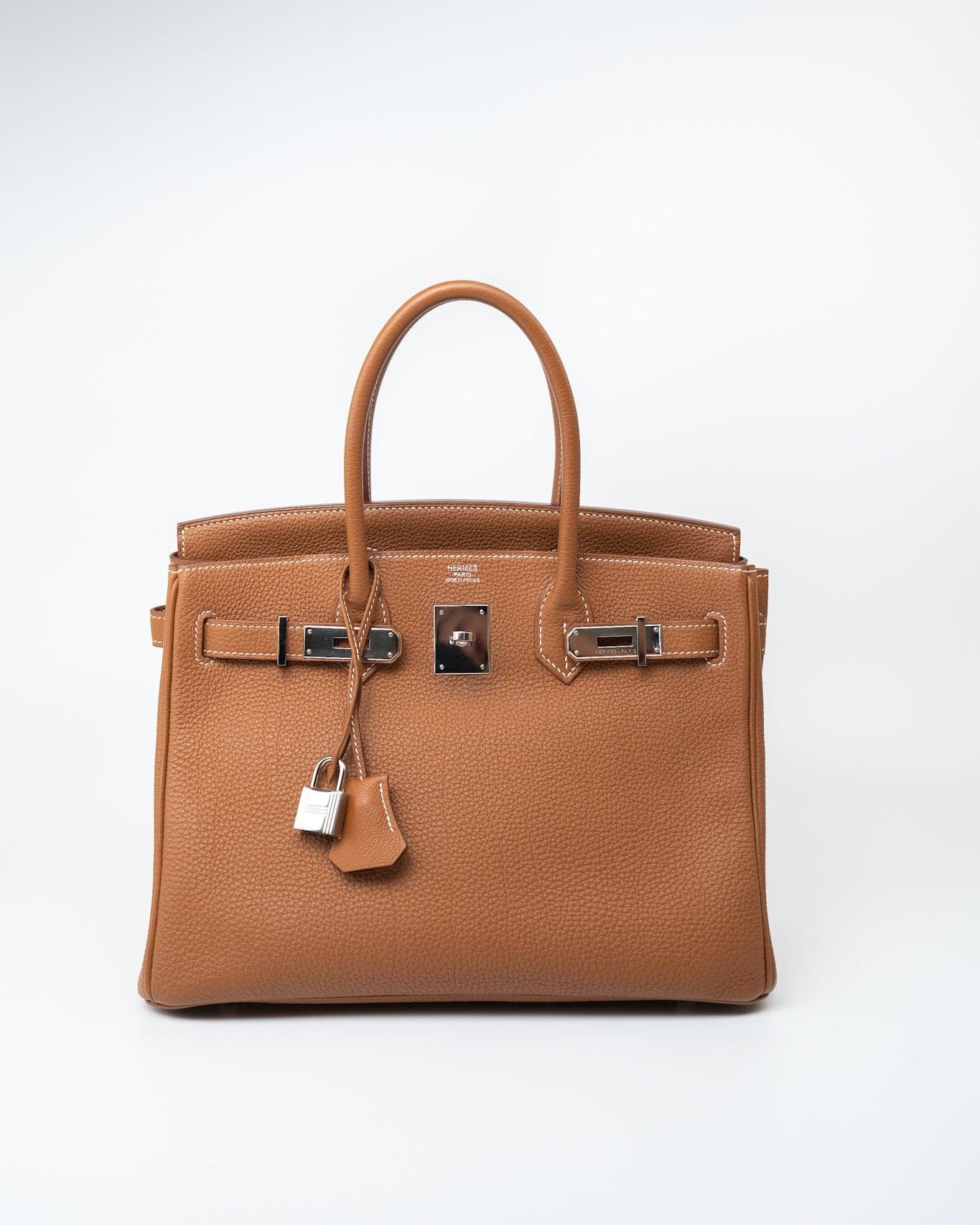 Hermes Handbag Birkin 30 Gold Veau Togo Leather Palladium Plated Hardware R - Redeluxe