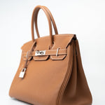 Hermes Handbag Birkin 30 Gold Veau Togo Leather Palladium Plated Hardware R - Redeluxe