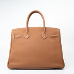 Hermes Handbag Birkin 30 Gold Veau Togo Leather Palladium Plated Hardware R - Redeluxe