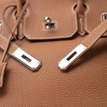 Hermes Handbag Birkin 30 Gold Veau Togo Leather Palladium Plated Hardware R - Redeluxe