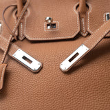 Hermes Handbag Birkin 30 Gold Veau Togo Leather Palladium Plated Hardware R - Redeluxe