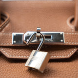 Hermes Handbag Birkin 30 Gold Veau Togo Leather Palladium Plated Hardware R - Redeluxe