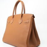 Hermes Handbag Birkin 30 Gold Veau Togo Leather Palladium Plated Hardware R - Redeluxe