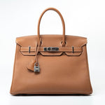 Hermes Handbag Birkin 30 Gold Veau Togo Leather Palladium Plated Hardware R - Redeluxe