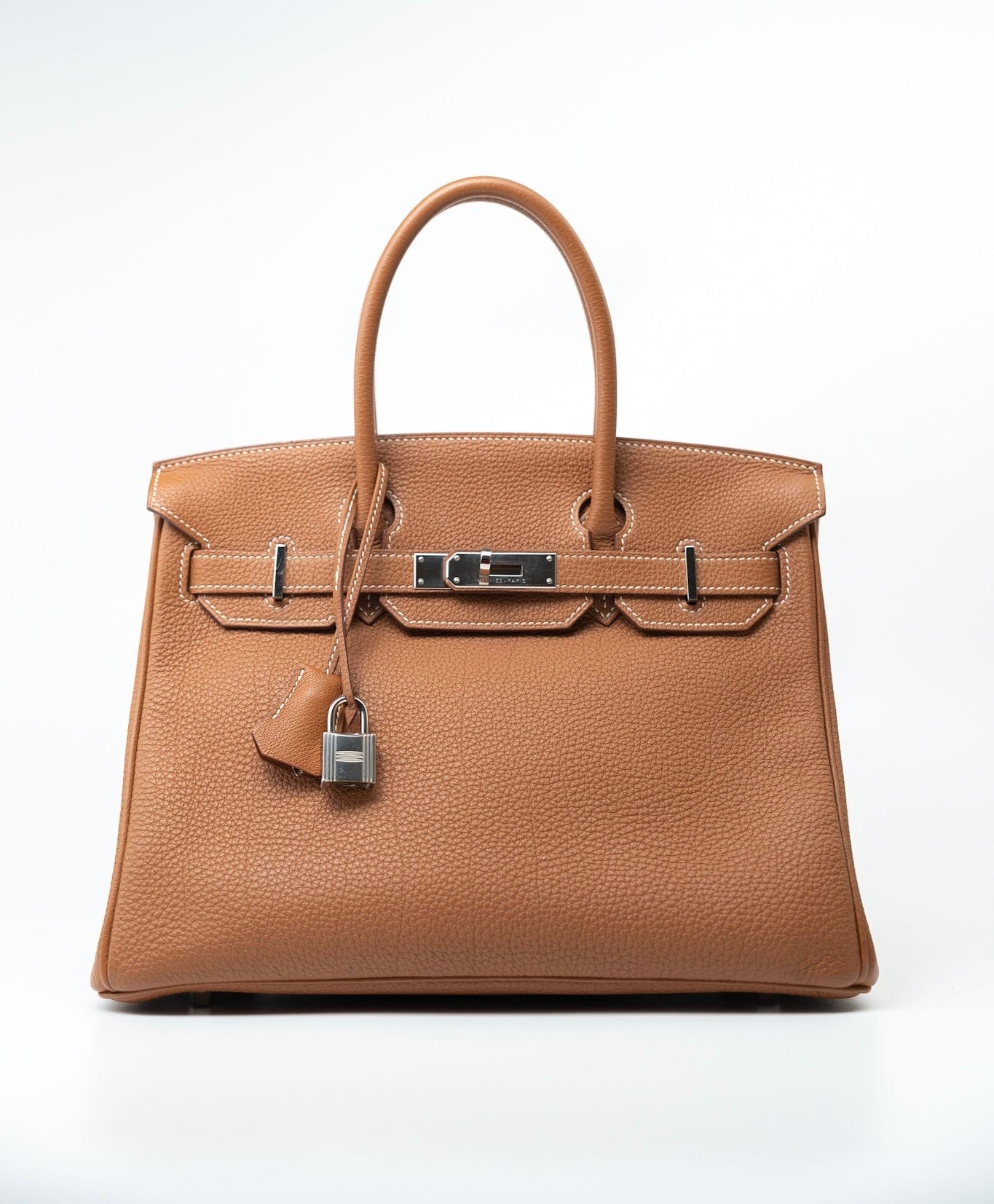 Hermes Handbag Birkin 30 Gold Veau Togo Leather Palladium Plated Hardware R - Redeluxe