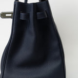 Hermes Handbag Birkin 35 Bleu Nuit Orange Poppy Veau Togo Leather Palladium Plated 2017 A  - Redeluxe