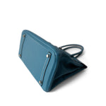 Hermes Handbag Birkin / Blue Birkin 30 Blue Jean Togo Palladium Plated H Square Stamp - Redeluxe