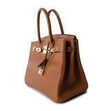 Hermes Handbag Birkin / Gold Birkin 30 Gold Courchevel Leather Gold Plated Hardware G Square Stamp - Redeluxe