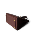 Hermes Handbag Birkin / Red Birkin Sellier 25 Rouge H Veau Madame Leather Gold Plated Z Stamp - Redeluxe