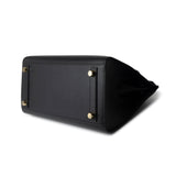 Hermes Handbag Birkin Sellier 25 Black Veau Epsom Leather Gold Plated Hardware Z Stamp - Redeluxe