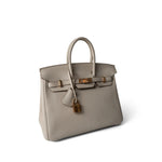 Hermes Handbag Birkin / White Birkin 25 Craie Togo Rose Gold Plated Z Stamp - Redeluxe