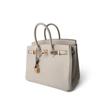 Hermes Handbag Birkin / White Birkin 25 Craie Togo Rose Gold Plated Z Stamp - Redeluxe