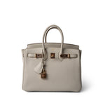Hermes Handbag Birkin / White Birkin 25 Craie Togo Rose Gold Plated Z Stamp - Redeluxe