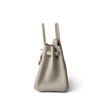 Hermes Handbag Birkin / White Birkin 25 Craie Togo Rose Gold Plated Z Stamp - Redeluxe