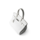 Hermes Handbag Birkin / White Birkin 30 White Taurillon Clemence Leather Palladium Plated I Square Stamp - Redeluxe