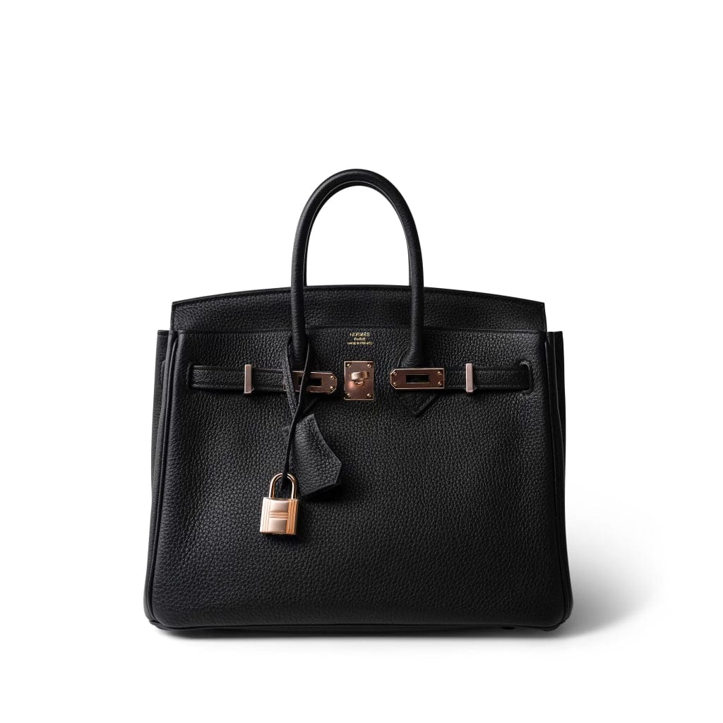 Birkin 25 Black Togo Rose Gold Plated Y Stamp REDELUXE