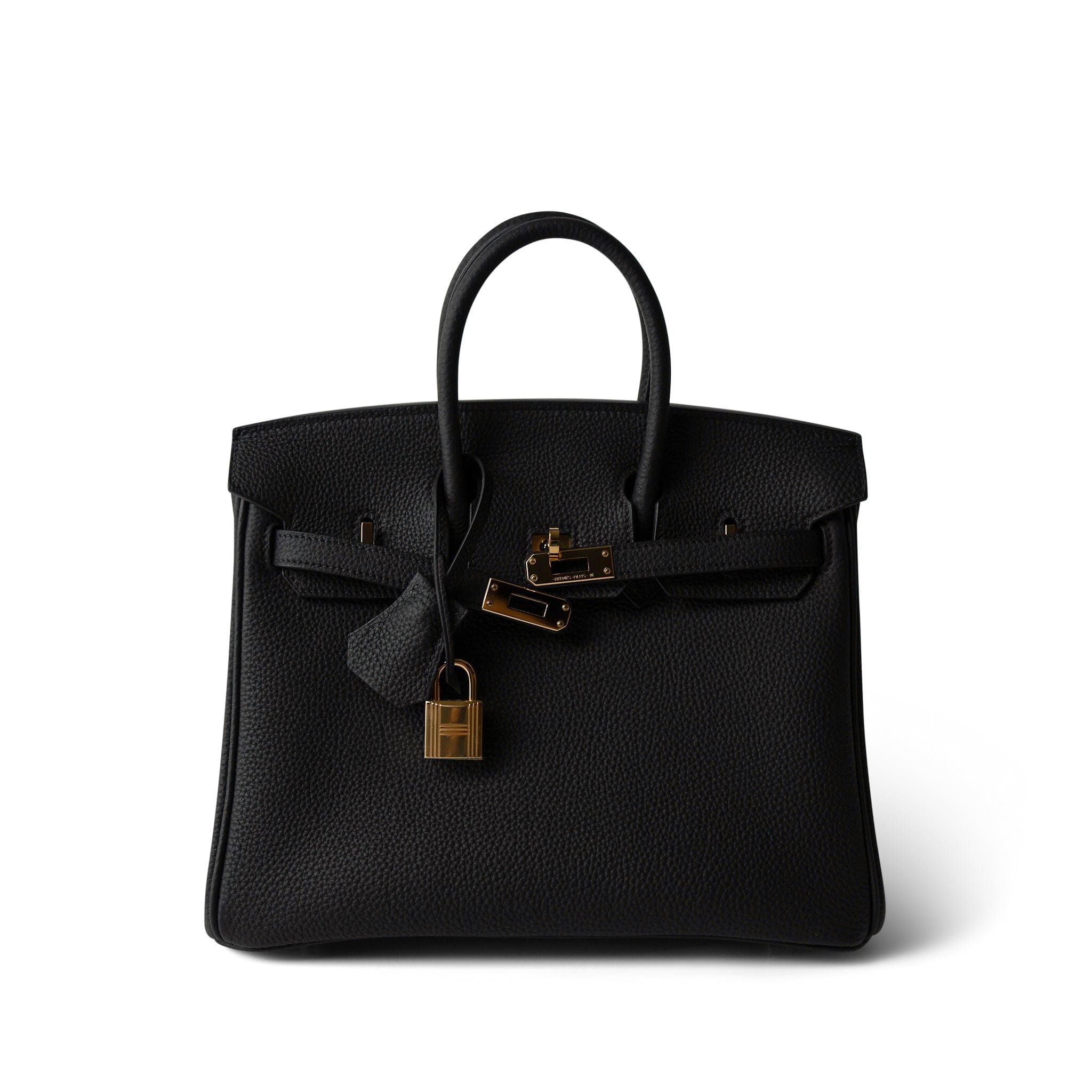 Hermes Handbag Black Birkin 25 Noir Black Veau Togo Leather Gold Hardware - Redeluxe