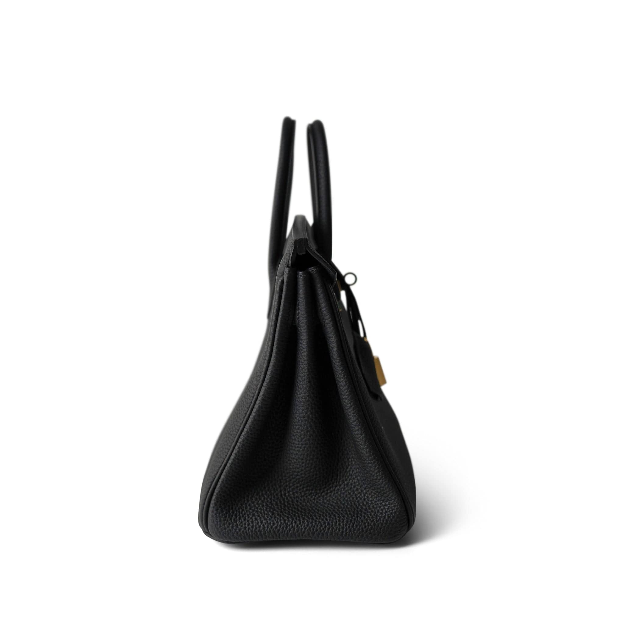 Hermes Handbag Black Birkin 25 Noir Black Veau Togo Leather Gold Hardware - Redeluxe