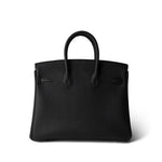 Hermes Handbag Black Birkin 25 Noir Black Veau Togo Leather Gold Hardware - Redeluxe