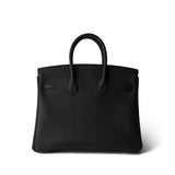 Hermes Handbag Black Birkin 25 Noir Black Veau Togo Leather Gold Hardware - Redeluxe