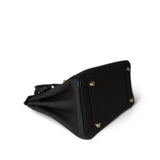 Hermes Handbag Black Birkin 25 Noir Black Veau Togo Leather Gold Hardware - Redeluxe