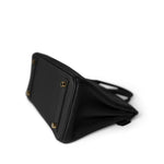Hermes Handbag Black Birkin 25 Noir Black Veau Togo Leather Gold Hardware - Redeluxe
