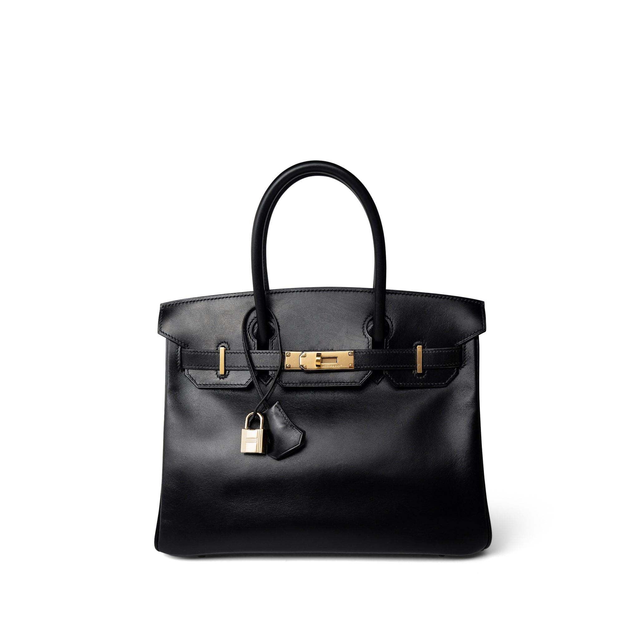 Birkin 30 Black Box Calfskin Gold Plated G Square Stamp – REDELUXE