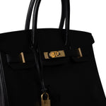 Hermes Handbag Black Birkin 30 Black Noir Vachette Ardennes Gold Plated Hardware - Redeluxe