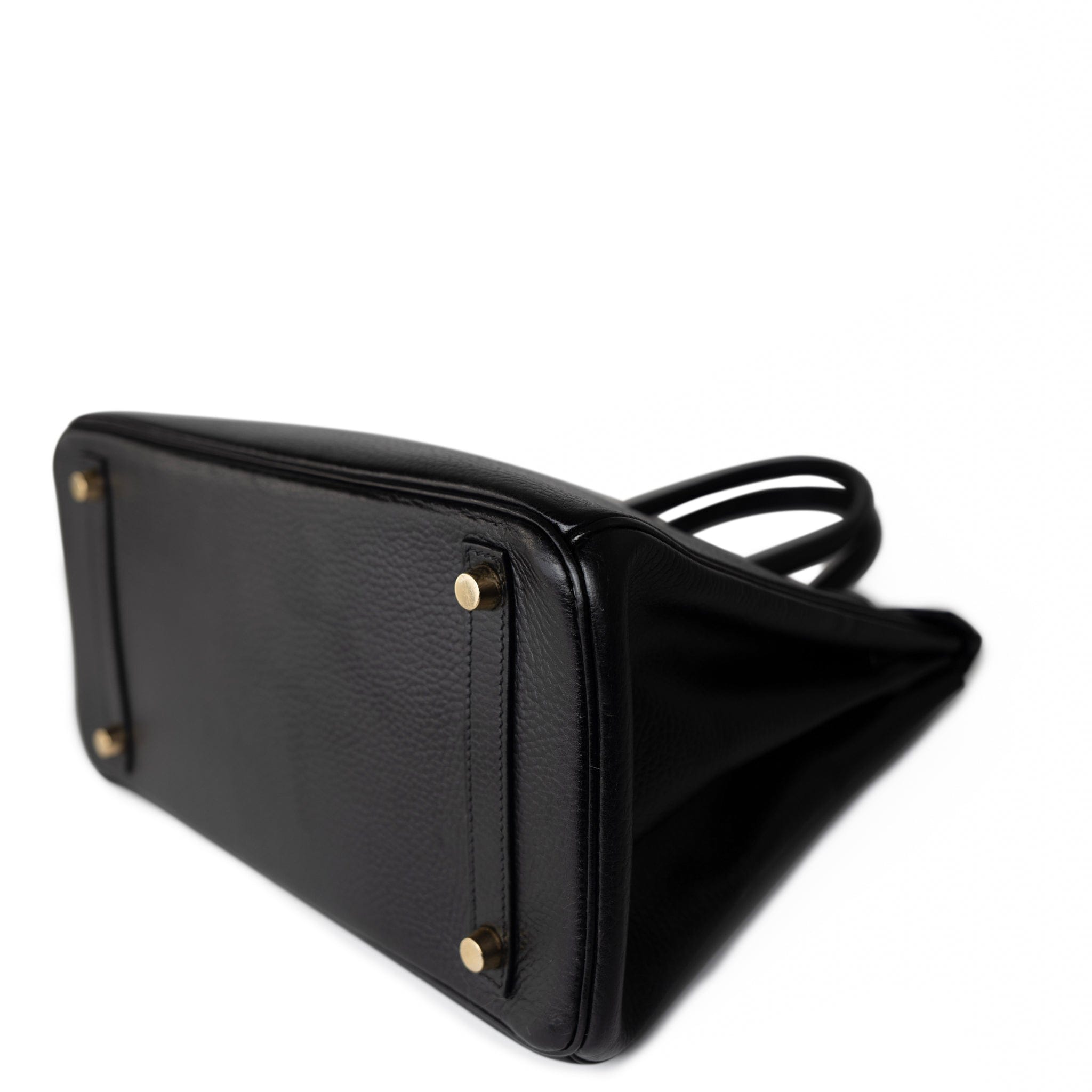 Hermes Handbag Black Birkin 30 Black Noir Vachette Ardennes Gold Plated Hardware - Redeluxe