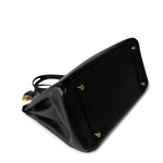 Hermes Handbag Black Birkin 30 Black Noir Vachette Ardennes Gold Plated Hardware - Redeluxe