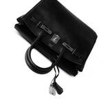 Hermes Handbag Black Birkin 30 Black Noir Vachette Ardennes Gold Plated Hardware - Redeluxe