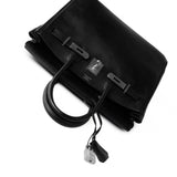 Hermes Handbag Black Birkin 30 Black Noir Vachette Ardennes Gold Plated Hardware - Redeluxe
