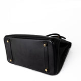 Hermes Handbag Black Birkin 30 Black Noir Vachette Ardennes Gold Plated Hardware - Redeluxe