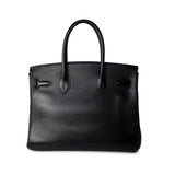 Hermes Handbag Black Birkin 30 Black Noir Vachette Ardennes Gold Plated Hardware - Redeluxe