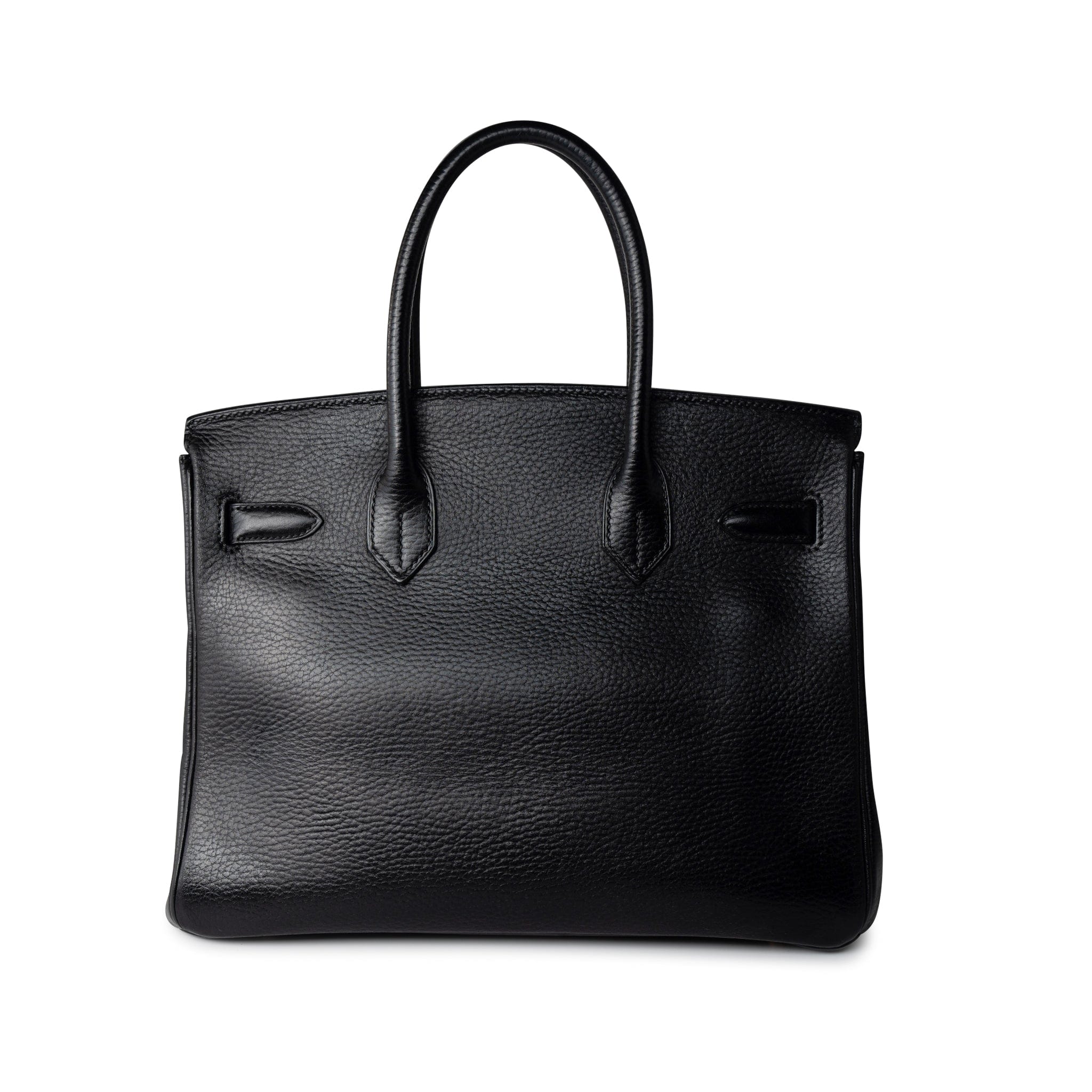 Hermes Handbag Black Birkin 30 Black Noir Vachette Ardennes Gold Plated Hardware - Redeluxe